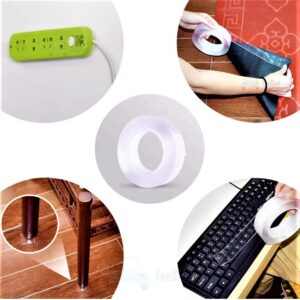 Nano Magic Double Side Adhesive Tape Re-usable Clear, Waterproof Anti-Slip Traceless Sticky Gel