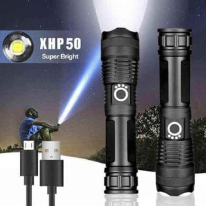High Lumens LED XHP50 Tactical Flashlight – Rechargeable