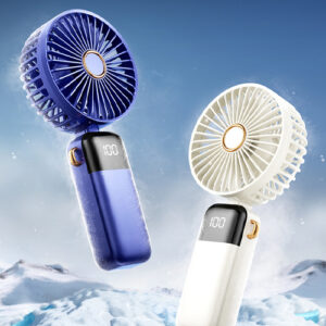 LED Display Mini Fan – Portable USB Rechargeable Fan with Digital Screen