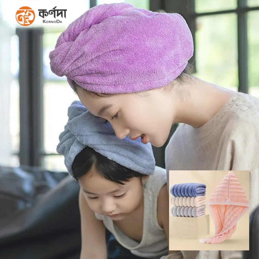 (Best for Search): Quick-Dry Microfiber Hair Turban Wrap