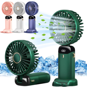 Portable Handheld Rechargeable Fan with Phone Holder