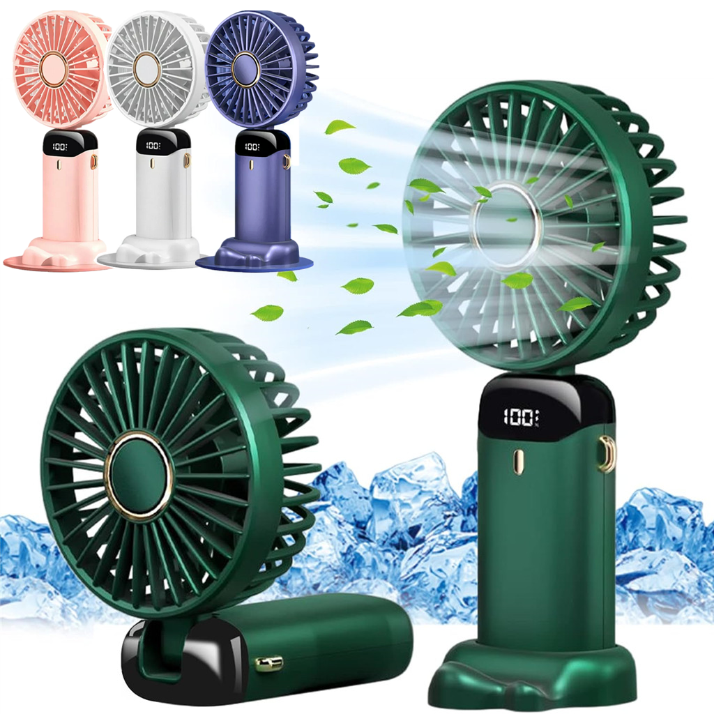 Portable Handheld Rechargeable Fan with Phone Holder